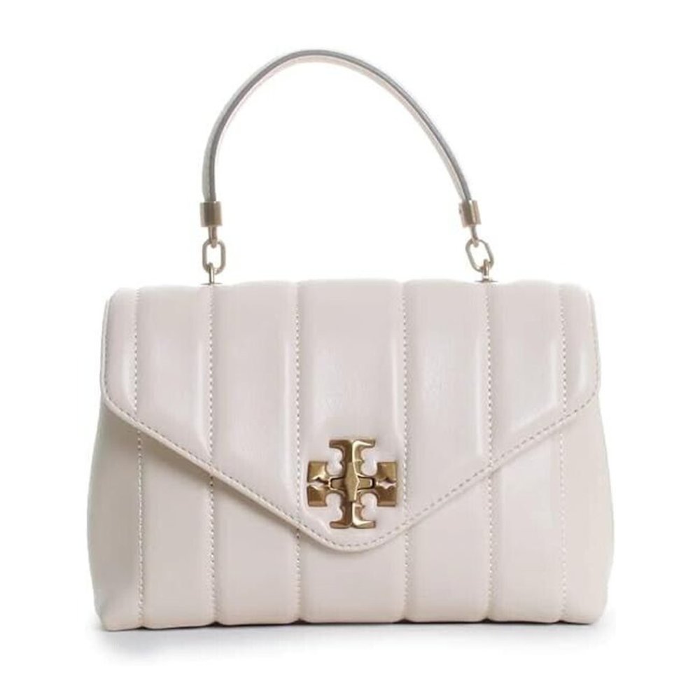 Tory Burch Kira Small Leather Quilted Handbag Satchel Bag Ivory White Purse NEW